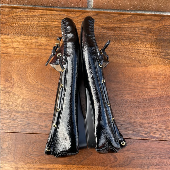 Michael Kors Amber Boat Shoe Black Patent Leather Loafers Driving Moc Womens 8 - Picture 8 of 14
